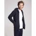 Cashmere Wool Full Zip Hoodie - Charcoal Marl