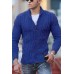 Men's Fashionable Pure Color V-neck Knit Sweater