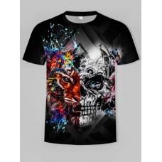 Party Halloween Clown Print Multicolor Men T-shirt