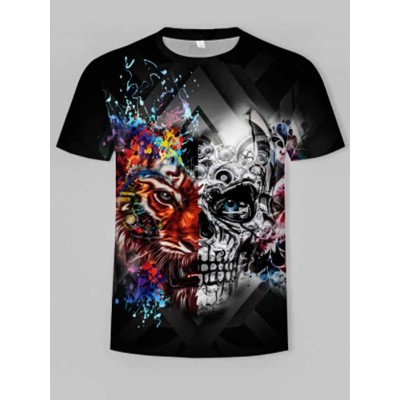 Party Halloween Clown Print Multicolor Men T-shirt