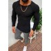 Mens Slim Long Sleeve Round Neck Knit Pullover Men